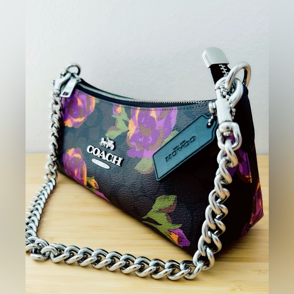 Coach Charlotte Shoulder Bag Signature Crossbody Rose Print - Picture 5 of 13